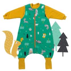 Slumbersac Sac de dormit cu picioruse si maneca lunga detasabila Woodland Animals 80 cm + manseta 3.5 Tog (CJ951-35FSN)