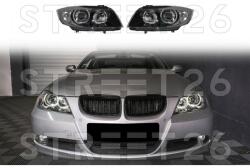 Tuning - Specials Faruri compatibil cu BMW Seria 3 E90 E91 Sedan Touring (2005-2011) Angel Eyes LED Negru (4888)