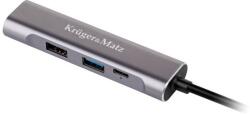 Kruger&Matz Adapter (HUB) C típusú USB a HDMI/USB3.0/USB2.0/C porthoz