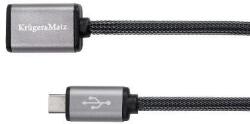 Krüger&Matz Kábel USB A (aljzat)-micro USB, OTG 20cm Kruger&Matz