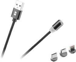 Rebel USB kábel mágneses 3 az 1-ben microUSB, USB Type C, Lightning 1m REBEL