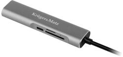 Kruger&Matz Adapter (HUB) C típusú USB a HDMI/USB3.0/SD/MicroSD/C porthoz