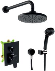 FERRO Nobless Tina - Set încastrat de duș, 20 cm, 3 jeturi, negru SADA38051R, 5 (SADA38051R,5)