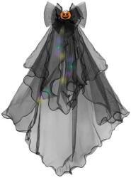 PartyPal Halloween fekete fátyol hajtűvel ledes fénnyel