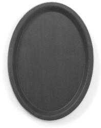 Hendi 508718 ovális, csúszásgátló poliészter tálca - 160 × 230 mm, fekete (508718)