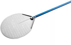 GI METAL Perforált, Alumínium, kerek pizzalapát 33 cm, 60 cm nyéllel (A-32F/60)