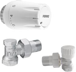 FERRO Set robineti calorifer Ferro coltari 1/2â€ cu cap termostatic (ZTM08)