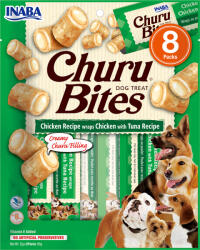 Inaba Foods Churu Bites pentru câini, aromă de pui și ton, 8x12g