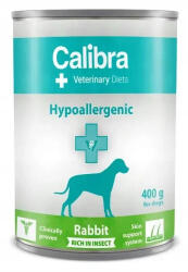 Calibra Veterinary Diets Câine Hipoalergenic Insecte și iepure 400 g