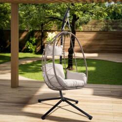 Juskys Aria rattan függőfotel - bézs (51443)