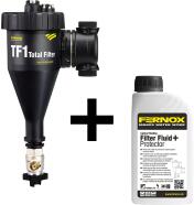 Fernox TF1 Total Filter mágneses iszapleválasztó 22mm Filter Fluiddal + AJÁNDÉK Protector 500ml inhibitor védőfolyadék (62137) - gazkazan-kazan