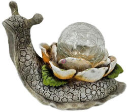D&D Napelemes Csiga virággal, LED-es gömbbel 20x11, 5x16, 5 cm (DD69272)