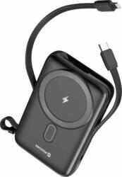 SWISSTEN 22013933 USB-C / Lightning / Magsafe Powerbank Integrált Kábellel 10000mAh 20W - Fekete (22013933)