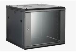 Hikvision Rackszekrény - 19" fali kivitel (12U, 600x450x635, fekete, egyrekeszes, üvegajtós, max. 40 kg) DS-XS6412-S/B (DS-XS6412-S/B)