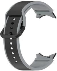 Mybandz 75301 RÉS-NÉLKÜLI SZILIKON ÓRASZÍJ GALAXY WATCH 5-6-7 /FEKETE-SZÜRKE/ 20MM (75301) - pcx
