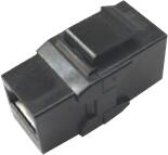 NIKOMAX Toldó, Coupler RJ45-RJ45, CAT6, fekete NMC-KJUE55C-ST-BK (NMC-KJUE55C-ST-BK)