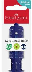 Faber-Castell Vonalzó, műanyag, törhetetlen, 15 cm, FABER-CASTELL "Pöttyös", vegyes színek (TFC172115) - jatekotthon