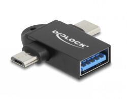 Delock Adaptor OTG micro USB-B 2.0 + USB type C la USB-A T-M, Delock 60739 (60739)