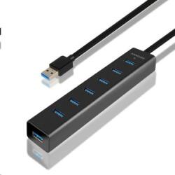 AXAGON HUE-SA7BP 7 portos USB 3.0 hub gyorstöltéssel fekete (19626)