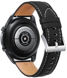 Mybandz 20SKU4561 elegáns fekete bőróraszíj ezüst csattal / 20mm (20SKU4561) - mostelado