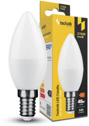 Technik LED Izzó Gyertya (Candle) C37 6W E14 270° 2700K (540 lumen) ERP (MTL-C2700K6WE14N)
