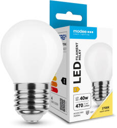 Modee LED Izzó Filament Milky G. Mini G45 4W E27 360° 2700K (470 lumen) ERP (ML-MG45F2700K4WE27)