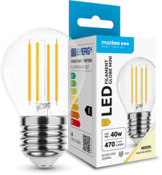 Modee LED Izzó Filament G. Mini G45 4W E27 360° 4000K (470 lumen) ERP (ML-G45F4000K4WE27)