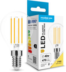 Modee LED Izzó Filament G. Mini G45 4W E14 360° 2700K (470 lumen) ERP (ML-G45F2700K4WE14)