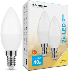 Modee Lighting LED Izzó Gyertya (Candle) 4, 9W E14 200° 2700K (470 lumen) ERP B2 (ML-C2700K4-9WB2)