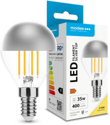 Modee LED Izzó Filament G. Mini P45 Silver Top 4W E14 320° 2700K (400 lumen) (ML-P45F2700K4WE14ST)