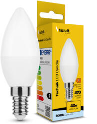 Technik LED Izzó Gyertya (Candle) C37 4, 9W E14 200° 6000K (470 lumen) ERP (MTL-C6000K4-9WE14N)