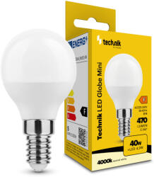 Technik LED Izzó Globe Mini G45 4, 9W E14 360° 4000K (470 lumen) ERP (MTL-G454000K4-9WE14N)