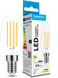 Modee LED Izzó Filament Gyertya C35 4W E14 360° 4000K (470 lumen) ERP (ML-CF4000K4WE14)