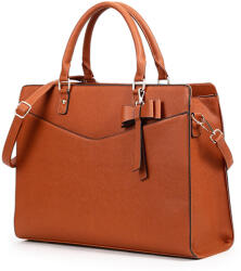 Dollcini Női Laptoptáska - Stílusos, Vízálló Műbőr Válltáska Munkába - Barna (546012)