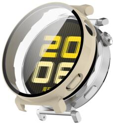 PC FULL COVER Capac din plastic cu sticlă pentru Huawei Watch GT 5 Pro 42mm bej
