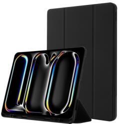  LEATHER Capac cu balamale pentru Apple iPad Pro 11 2024 / M5 2025 negru