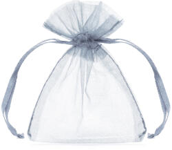 PartyDeco Organza tasak, ezüst, 10 db/cs
