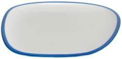 Kave Home Fehér-kék porcelán tányér Kave Home Odalin 29 x 26, 5 cm (LF-AA8396K05)