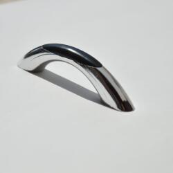 AT 10 db Műanyag bútorfogantyú, ezüst - fekete színű, 64 mm furattávval (U15_FE_64)
