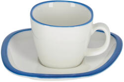 Kave Home Fehér-kék porcelán csésze és csészealj Kave Home Odalin 90 ml (LF-AA8395K05)