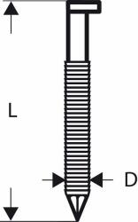 Bosch Szög - szalagos, D-fej SN34DK 80R 3, 1 mm, 80 mm, fényes, recézett (2608200017)