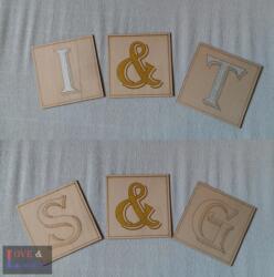 Love & Lights Scrabble fa betűk - egyedi fali dekoráció - 10*10 cm