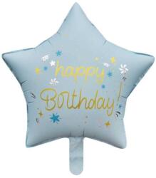 Balloons4party Balon folie stea albastru Happy Birthday 45 cm