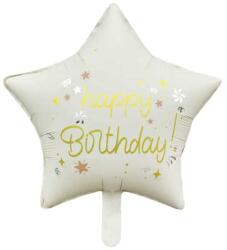 Balloons4party Balon folie stea crem Happy Birthday 45 cm - articole-petreceri - 9,99 RON
