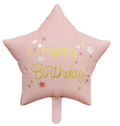 Balloons4party Balon folie stea roz Happy Birthday 45 cm - articole-petreceri - 9,99 RON