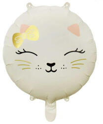Balloons4party Balon folie rotund crem pisica 45 cm