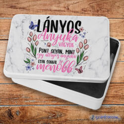  Lányos Anyuka fém szendvicsdoboz (tároló doboz)