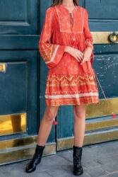 RohBoutique Rochie tunica imprimata stil Boho, Portocalie, Roh DR4726