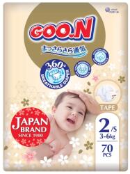 GOO. N Бебешки пелени Goo. N Premium Soft - Размер 2, S, 3-6 kg, 70 броя (F1010101-169) - baby