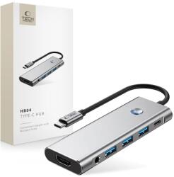 Tech-Protect Hb04 Hub Adapter 9 az 1-ben Type-c + Usb2.0 + Usb3.0 + Hdmi 4k 60hz + Sd/tf + Pd100w + Av3.5 Űrszürke